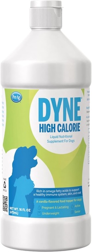 [BRSWGA36O4HQIHYY] PetAg Dyne Suplemento Nutricional Líquido de Alta Caloria para Cães e Cachorrinhos 8 semanas e mais velhos - 16 onças - Suporta Desempenho e Endurance - Doce Vanilla Flavor