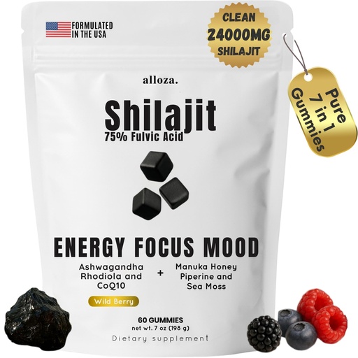 [BRSREBQ6B4BGYGY3] Performance Shilajit Gummies with CoQ10 and Ashwagandha – Pure 7-in-1 Formula with 75% Fulvic Acid & 92+ Minerals – For Men & Women, Energy, Focus & Stress Support – 60 Sugar-Free, Himalayan Gummies