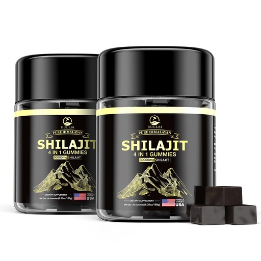 [BRSRE23YOQFWEGY3] Pure Himalayan Shilajit Gummies for Men & Women, Organic Ashwagandha Gummies, 85+ Trace Minerals & 75% Fulvic Acid for Energy, Stamina & Immune Support, Vegan Non-GMO, 120 Count
