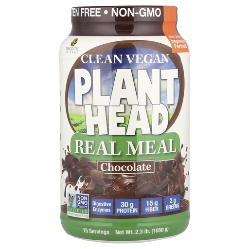 [BRSWKHD7OYGBUA3E] Genceutic Naturals Chocolate Plant Head Real Meal, 2.3 Pound