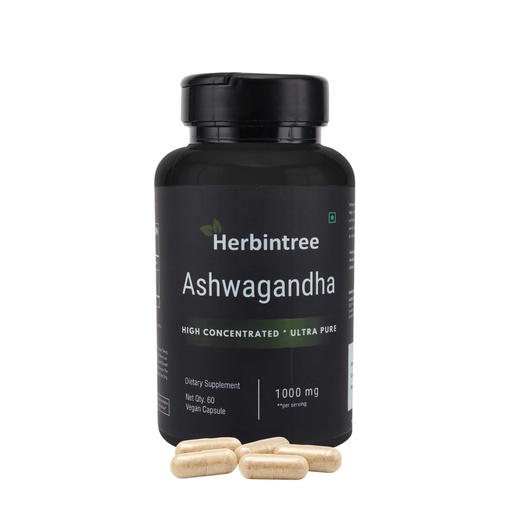 [BRSREGIOA4PR4CLU] Ashwagandha 1000mg Capsules – High Potency Withania Somnifera Extract | Vegan, Non-GMO, Gluten-Free | Traditional Ayurvedic Herb for Daily Wellness – 60 Veg Capsules