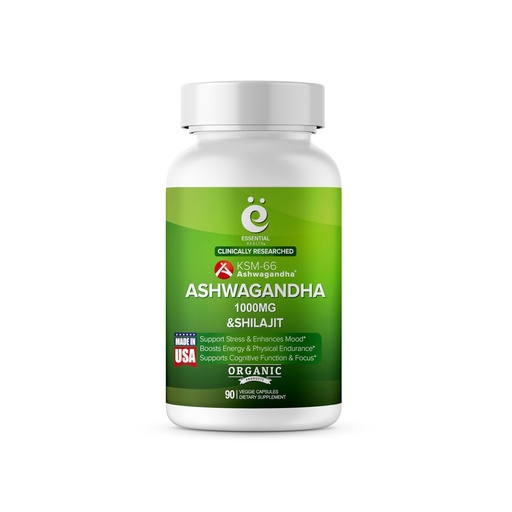 [BRSRAAL3C4JWK2A2] KSM-66 Ashwagandha and Shilajit Extract Capsules (90 Capsules / 45 Servings, 1000 mg KSM-66 Per Serving) | Premium Ashwagandha Root Extract - Gluten Free, Non-GMO