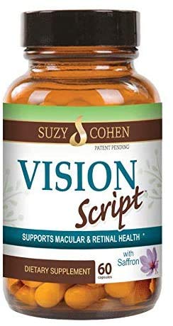[BRSWYEL7AR6BE2D7] Vision Script with Saffron for Macular, and Retinal Eye Health 60 Servings- Each Capsule Contains Saffron, Black Currant, Lutein, Zeaxanthin, Vitamin C and E, and Zinc Glycinate.