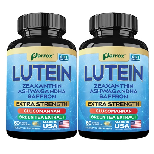 [BRSREFA2CMPBEYDP] Lutein Supplement with Zeaxanthin, Ashwagandha, Saffron, Green Tea Extract, Glucomannan, Eye Vitamins for Adults, Vision Health Supplement, Plant-Based Formula for Daily Support (2 Pack)