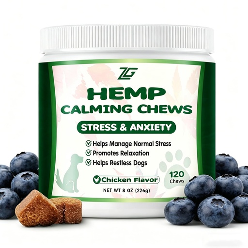 [BRSRGCACOUPGY3LX] Calming Chews for Dogs - Dog Supplements 120 Soft Chews