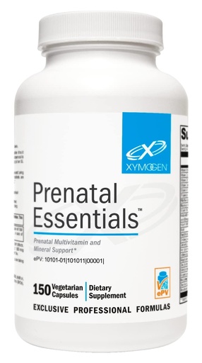 [BRSRMGQTCUPAKFLF] XYMOGEN Prenatal Essentials - Prenatal Multivitamin & Mineral Support - 5-MTHF & Essential Nutrients - Gentle on Stomach - Vegetarian - 150 Capsules