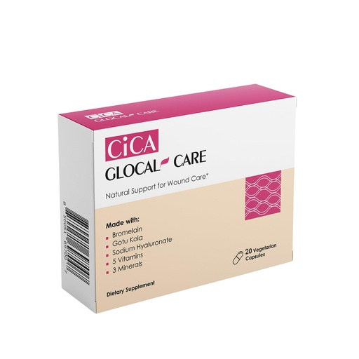 [BRSREZQCB55R63I2] GlocalCare CICA Clinically Proven Wound Healing Supplement - Aids in Scar & Recovery Support - Helps with Skin & Tissue Repair for Surgery, Wounds, Scar Treatment & Bruising (20 Capsules)