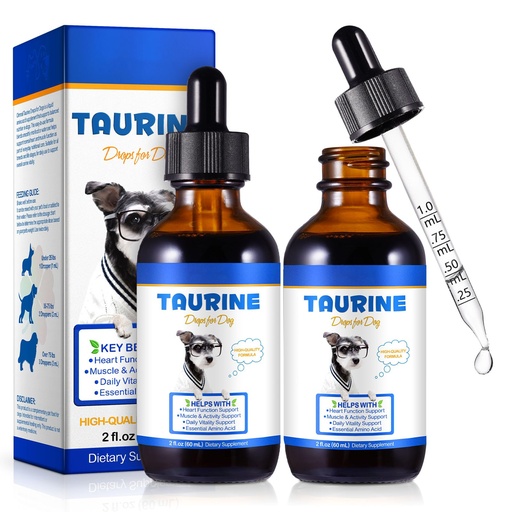 [BRSRGCTYOF7RQ2TB] Taurine for Dogs,Taurine Liquid Supplement for Dogs Supporting Heart, Vision, Overall Vitality & Metabolic Balance 60ml-2PCS