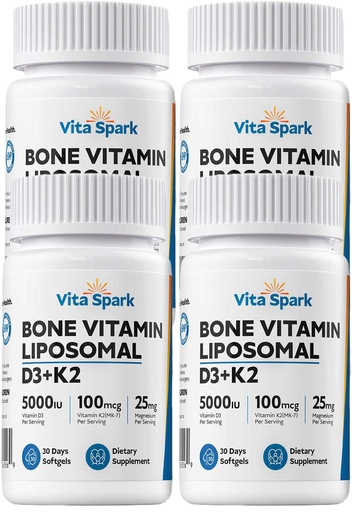[BRSREYLROZ6QAYLG] Vitamin D3 K2 - Liposomal Bone Vitamins Supplement, 5000IU D3, 100mcg K2 MK7 & Magnesium For Women and Men | Supports Bone, Teeth, Heart, Immune and Vascular Health*, 120 Days Mini Softgels