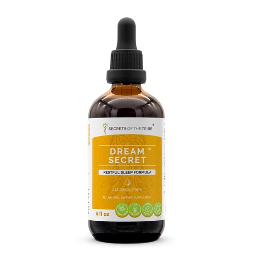 [BRSWEC37BECRQDQU] Secrets of the Tribe Dream Secret Alcohol-Free Extract, Tincture, Glycerite Valerian, Passionflower, Lavender, St. John's Wort, California Poppy, Chamomile. Restful Sleep Formula (4 FL OZ)