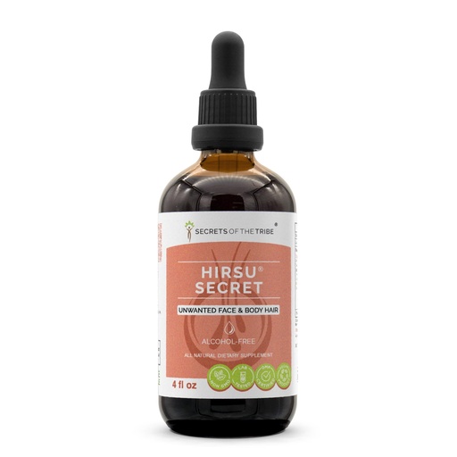 [BRSWGHDYOV5GGAIY] Secrets of the Tribe Hirsu Secret Alcohol-Free Extract, Saw Palmetto, Black Cohosh, Vitex, Spearmint, Lavender, Green Tea. Glycerite Tincture, Unwanted Face & Body Hair (4 fl oz)
