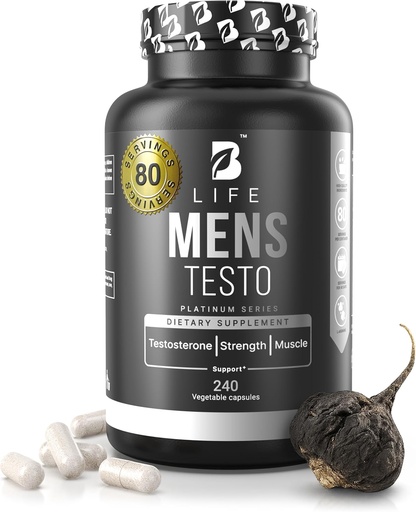 [BRSRMFAKOIHGMCDA] Testosterone Booster Supplement for Men | Boron Supplement for Men with Tribulus Terrestris, Black Maca, Horny Goat Weed, L-Arginine | Stamina, Endurance, Muscle Growth & Strength | 80 Servings