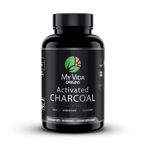 [BRSRGYY7O4GWAFA2] My Vida Origins Activated Coconut Charcoal Capsules - Detox, Gas Relief, Digestive and Gut Health Support | Vegan, Organic, Non-GMO, Gluten Free, No Additives - 90 Count