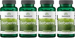 [BRSWGFAYAAMB623U] Swanson Berberine Supplement - 400 mg Each, 60 Capsules - Berberine HCl with Overall Wellness Support (4 Pack)