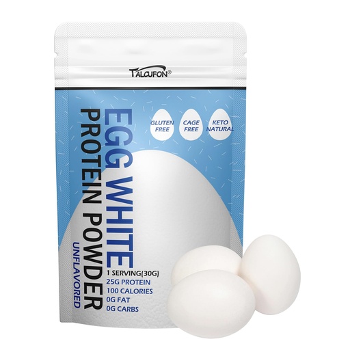 [BRSRAZA3DEMROA3Z] Talcufon Egg White Protein Powder 8 Oz Pasteurized No Additives, High Protein, Gluten-Free Ideal for Baking and Cooking, Unflavored 227G