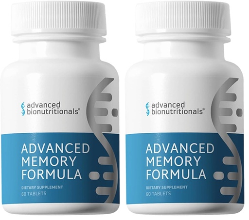 [BRSRGGQZDF5R6FAY] Advanced Bionutritionals Advanced Memory Formula, Brain Booster Supplement for Memory and Focus, Acetylcholine, Alpha-GPC, NeuroFactor, Manufactured in The USA, 60 Tablets (Pack of 2)