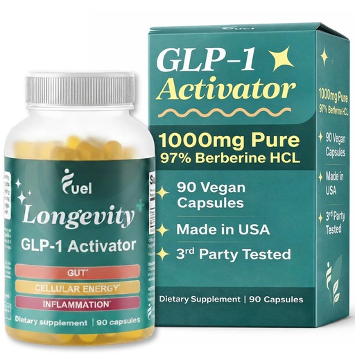 [BRSREZYQDECW2DT4] Fuel Natural Liposomal Berberine HCL Supplement – Supports Metabolism, Hunger, Hormone Balance, Energy for Women & Men - Healthy Aging and Longevity Support - Metabolic Berberine 1000mg Capsules