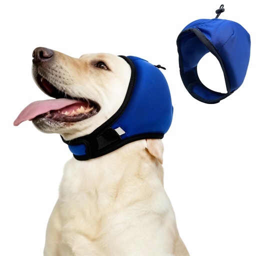 [BRSRGCA6OANQKDTO] LIANZIMAU 2CM Noise Reduction Padding Dog Ear Muffs Noise Protection Comfort Calming Hoodie for Fireworks Anxiety Adjustable Dog Ear Covers for Grooming with Elastic Eye Strap Polyester
