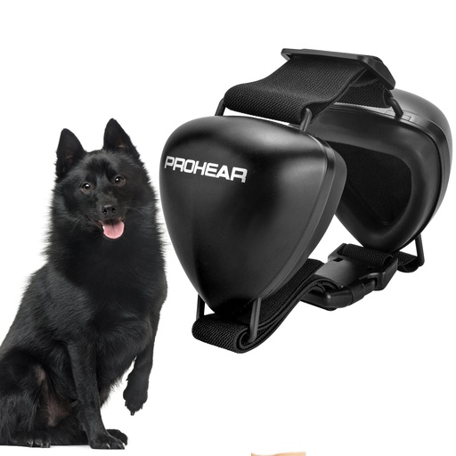 [BRSROAQDO56G2CQ7] PROHEAR Dog Ear Muffs Hearing Protection for Dogs, NRR 28dB Noise Cancelling Headphones, Easy to Adjust Dog Hearing Protection Earmuffs for Thunder, Hunting, Tourism, Cars, Racing, Large Black