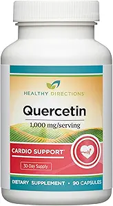 [BRSROAIFAEIQA2Y6] Healthy Directions Quercetin Supplement - 1,000 mg/Serving, 90 Vegan Capsules for Cardiovascular Health (30-Day Supply)