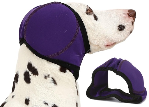 [BRSRECYBDIFA2YLD] Dog Ear Muffs Wrap for Hematoma, Bathing, Drying, Swimming & Noise Anxiety Relief- Elastic Waterproof Ear Protection with Calming Hoodie Design for Grooming