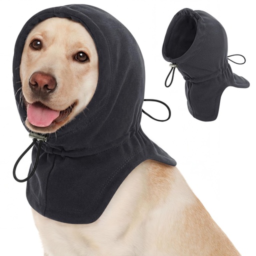 [BRSRGFI3C4GROFLX] Dog Calming Hoodie Pet Ear Warmer Covers for Noise, No Flap Ear Wrap for Dogs, Quiet Ears Dog Hoodie Anxiety Relief Dogs Hat Calming Hood Head Cover, Darkgrey M