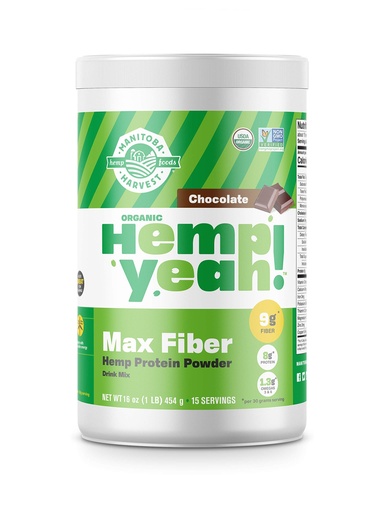 [BRSWKHQTAJ6WIAD7] Manitoba Harvest Organic Hemp Pro Fiber Protein Powder, Chocolate, 16oz; with 10g of Fiber & 8g Protein per Serving, Preservative-Free