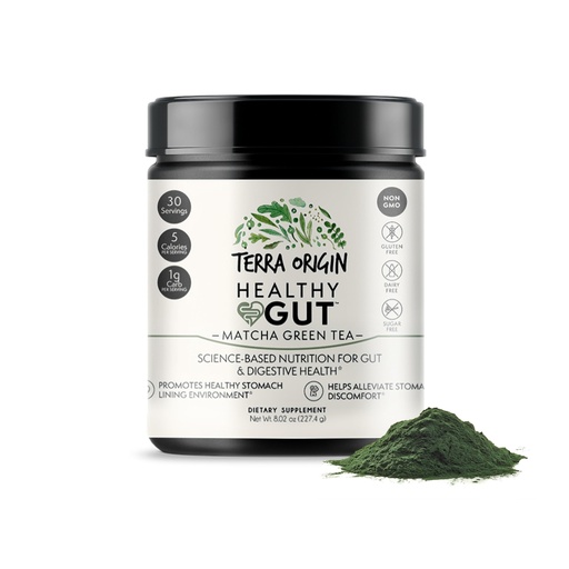 [BRSWYEITDEBQEHQU] Healthy Gut Matcha Green Tea | 30-Servings with L-Glutamine, Zinc, Glucosamine, Slippery Elm Bark and More!