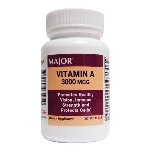 [BRSWIBL6PIGRYC3G] Major Vitamin A Capsule 00904208560 1 Bottle, 100 per Bottle