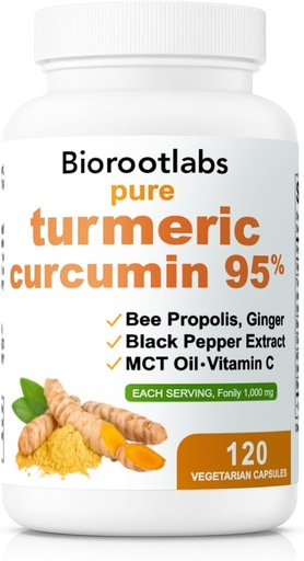 [BRSRGYYEAB4BAHL7] Biorootlabs Turmeric Curcumin Supplement 1000mg, Biorootlabs Pure Turmeric Curcumin 95, 6-in-1 Turmeric Curcumin Curcumin Capsules(1)