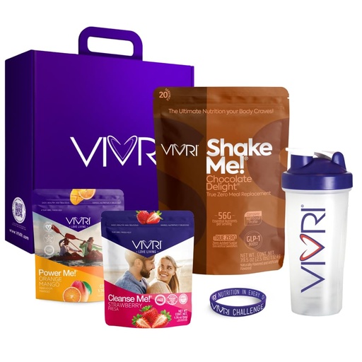 [BRSREBLYCIIBA2DL] VIVRI 10-Day Challenge | Complete Nutrition System for Full-Body Health & Energy | 20 Meals with Premium Triple Protein, Coffee Alternative & Gut Cleanse | With Shaker (Shake Me! Chocolate True Zero + Cleanse Me! Strawberry + Power Me! Orange Mango)