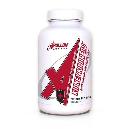 [BRSRECANAV4B6F37] Apollon Nutrition Kidney Kindness – Comprehensive Kidney Support & Protection | Moringa, NAC, Cranberry | PharmD Formulated | 180 Capsules (30 Servings)