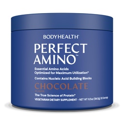 BodyHealth PerfectAmino Powder - BCAA and EAA Powder for Pre and Post Workout - Amino Acid Energy Drink for Men and Women to Support Lean Muscle and Recovery - Chocolate - 30 Servings