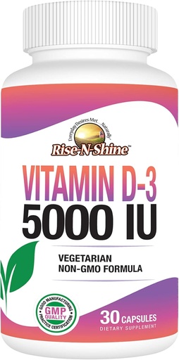 [BRSRMEIFDEBWAHTX] High-N-Shine วิตามิน D3 5000 IU supplement for her & Men - สนับสนุนสุขภาพ - 30 วัน - 30 แคปซูล