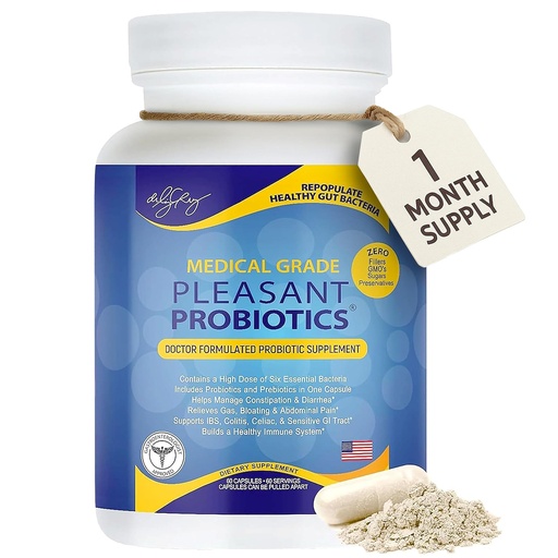 [BRSRAZA6O4BGAETL] Dr. Liz Cruz Pleasant PROBIOTICS for Women, Men, and Children Dietary Supplements with Proprietary Probiotic & Prebiotic Blend, Probiotic Nutritional Supplements, Non-GMO, 60 Veggie Capsules