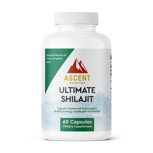 [BRSREFQOCQFQMAYV] Ascent Nutrition Ultimate Shilajit | Natural Source of Fulvic & Humic Acid | Supports Balanced Electrolytes, Healthy Energy Levels and Gut Health | 60 Capsules
