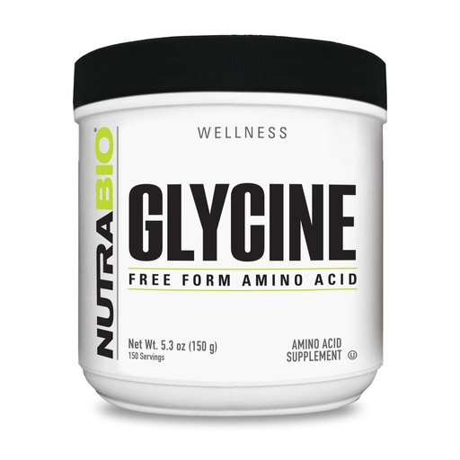 [BRSRMFI5PINBE23K] NutraBio Glycine Powder - Glycine Supplement- Free Form Amino Acid Supplement - 1000mg Serving - 150g, 150 Servings