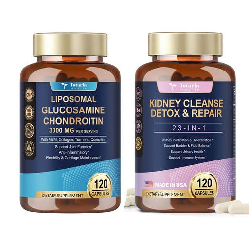 [BRSRE235OIAQKYL5] Totaria Glucosamine Chondroitin MSM Collagen + Kidney & Liver Cleanse Detox & Repair Capsules