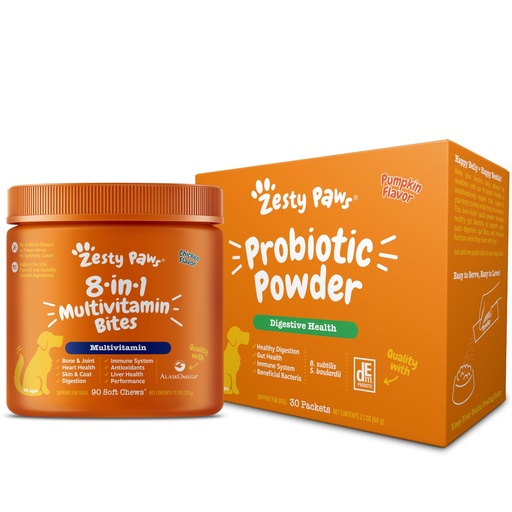[BRSREFITBN6QK3A3] Zesty Paws Multivitamin Treats for Dogs + Probiotic Powder for Dogs