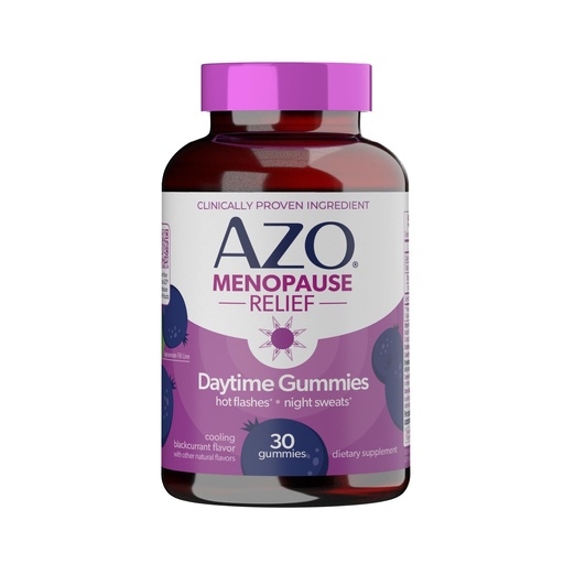 [BRSREEI6AEFR62DO] AZO® Daytime Menopause Gummies for Women, Clinically Proven Ingredient for Hot Flashes and Night Sweats*, Menopause Supplements for Women - 30 Gummies