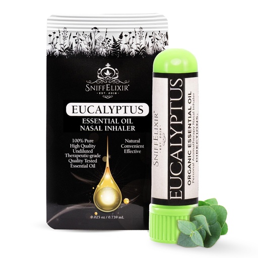 [BRSRAGANAUFGMGTF] Eucalyptus Essential Oil Aromatherapy Nasal Stick Vapor Inhaler - Allergy Relief, USA Made with Organic Essential Oils, Natural Breathe Easy Support