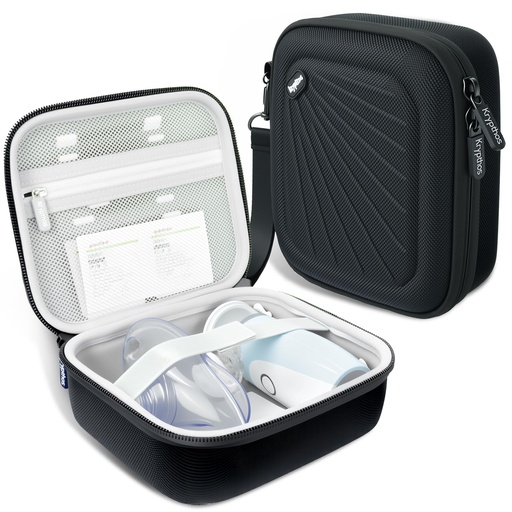 [BRSREYDRBMFQGA36] Krypthos Carrying Case Compatible with Compact Portable Handheld Inhaler Nebulizer or Asthma Inhaler for Adults and Kids, Inhaler Spacer Bag, Compact Medical Holder Case (Black)