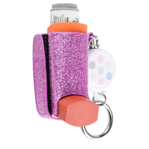 [BRSRA23YDF4AIA3K] Beautyflier Asthma Inhaler Holder Keychain Retractable Clip PU Leather Travel Handy Holder for Kids and Adults, Holder Only