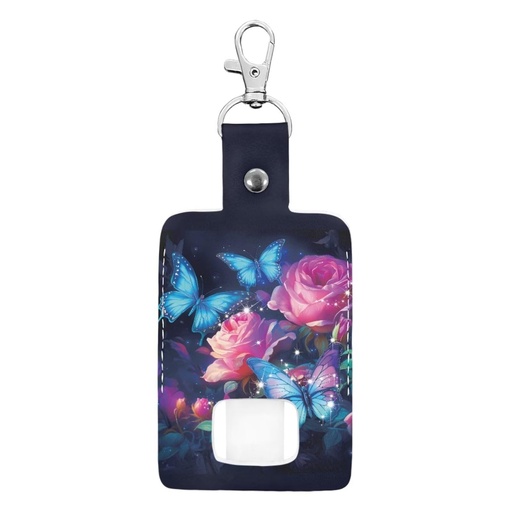 [BRSREAD5O4IBMCQ7] Rnyleeg Rose and Butterfly Inhaler Holder Keychain for Running Lightweight Asthma Inhaler Holder PU Leather Waterproof Inhalers Spacer Case Inhalers Not Included