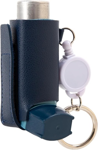 [BRSREBILBMPAEFD7] Asthma Inhaler Holder Keychain, Lightweight PU Leather Inhaler Case Keychain & Portable Inhaler Holder
