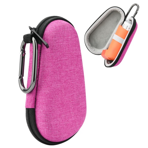 [BRSRAFAEOUBQ4ET6] Beautyflier Asthma Inhaler Travel Case, Carrying Case for Portable Handheld Inhaler With Clip-on Keychain Carabiner, Protective Inhaler Carrier Holder for All Ages, Case Only (4IN, Hot Pink)