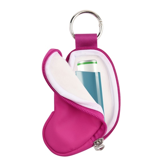 [BRSRMGACAQFGA3DX] Beautyflier Asthma Inhaler Case Holder Travel Handy Mini Bag for Adults and Kids, Does Not Include Inhaler (Hot Pink)