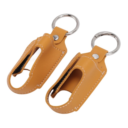 [BRSRAFD2PMDW2FDA] Asthma Inhaler Holder, Inhaler Case Inhaler Carrying Holder Clasp Closure Safety Carabiner Clip 2pcs Portable PU Leather Inhaler Protective Holder (Turmeric)