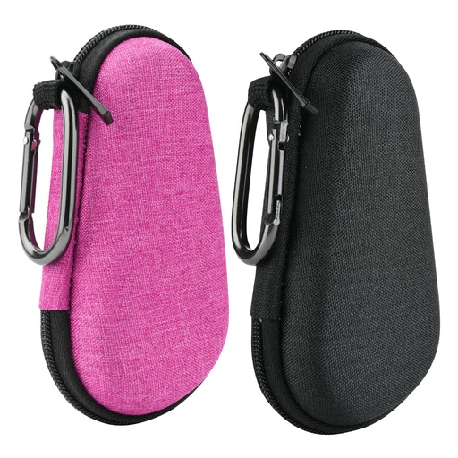 [BRSRGZQ7CMHRACA6] Beautyflier 2 PCS Asthma Inhaler Travel Case, Portable Zipper Carry Box with Clip-On Carabiner, Asthma Inhaler EVA Protective Holder for Adults and Kids, Case Only (Hot Pink + Black)