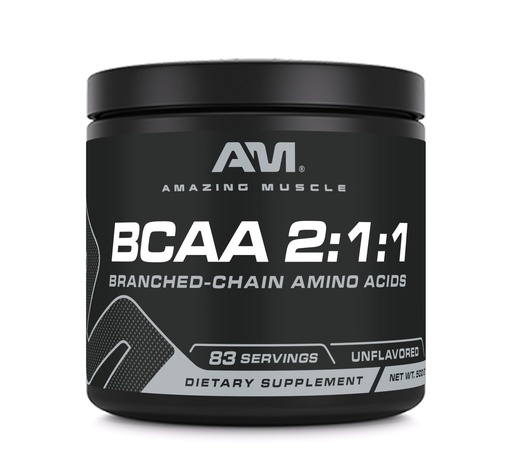 [BRSWKGI5BQAACYDC] Amazing Muscle BCAA Amino Supplement | 2:1:1 Branched Chain Amino Acid Ratio | Unflavored | Net Weight 500 Grams (1.1 Lb) | Non-GMO | Gluten-Free | Made in USA